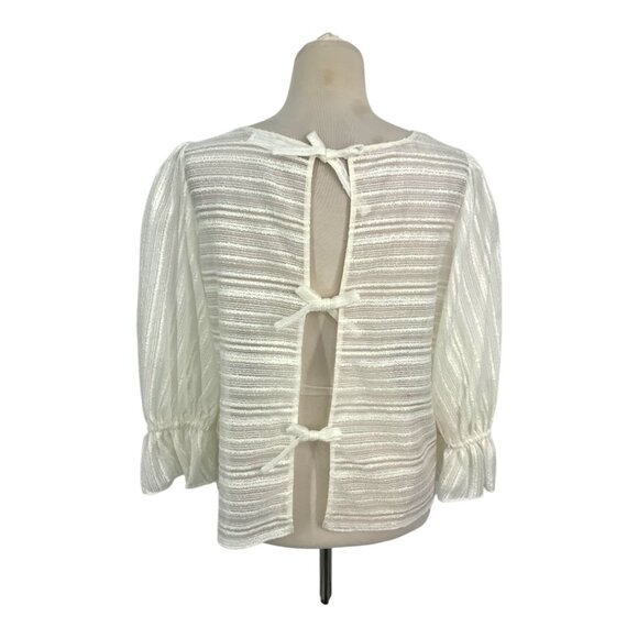 Amanda Uprichard Lace Merris Top Ivory Size Large $192 MSRP - Picture 7 of 7